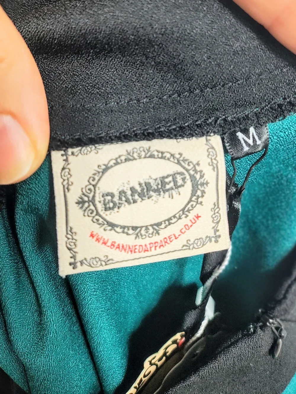 Banned Retro Skirt Teal Pocket Size Small - Picture 2 of 5